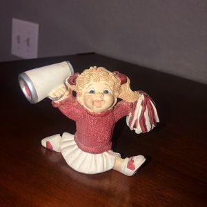 Cheerleader figurine maroon and white